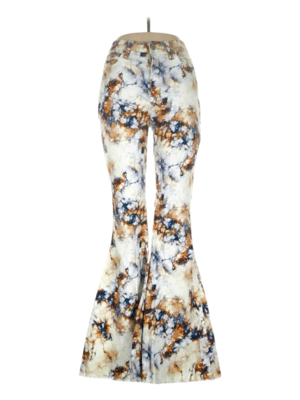 Shyanne High Rise Flare Marbled or Tie Dye Print Stretch Jeans